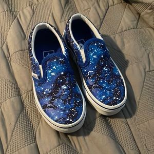 Kids blue galaxy vans size 10.5
